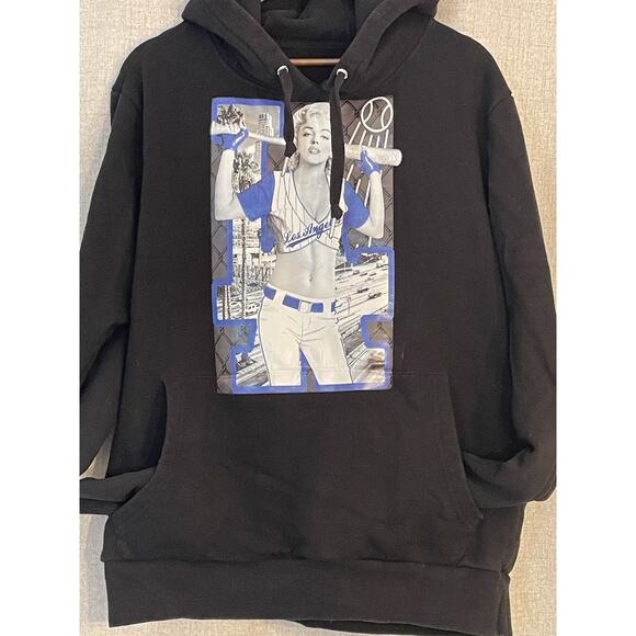 Los Angeles Hoodie Sweatshirt Marilyn Monroe LA Baseball Hoodie Sz Large - Picture 2 of 5